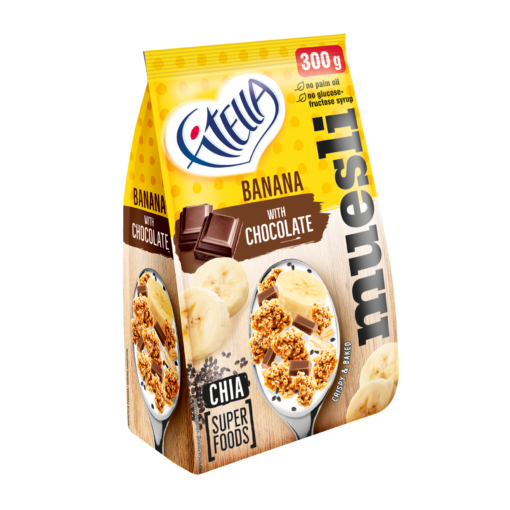FITELLA MUESLI - banán, čokoláda a chia semínka (300g)
